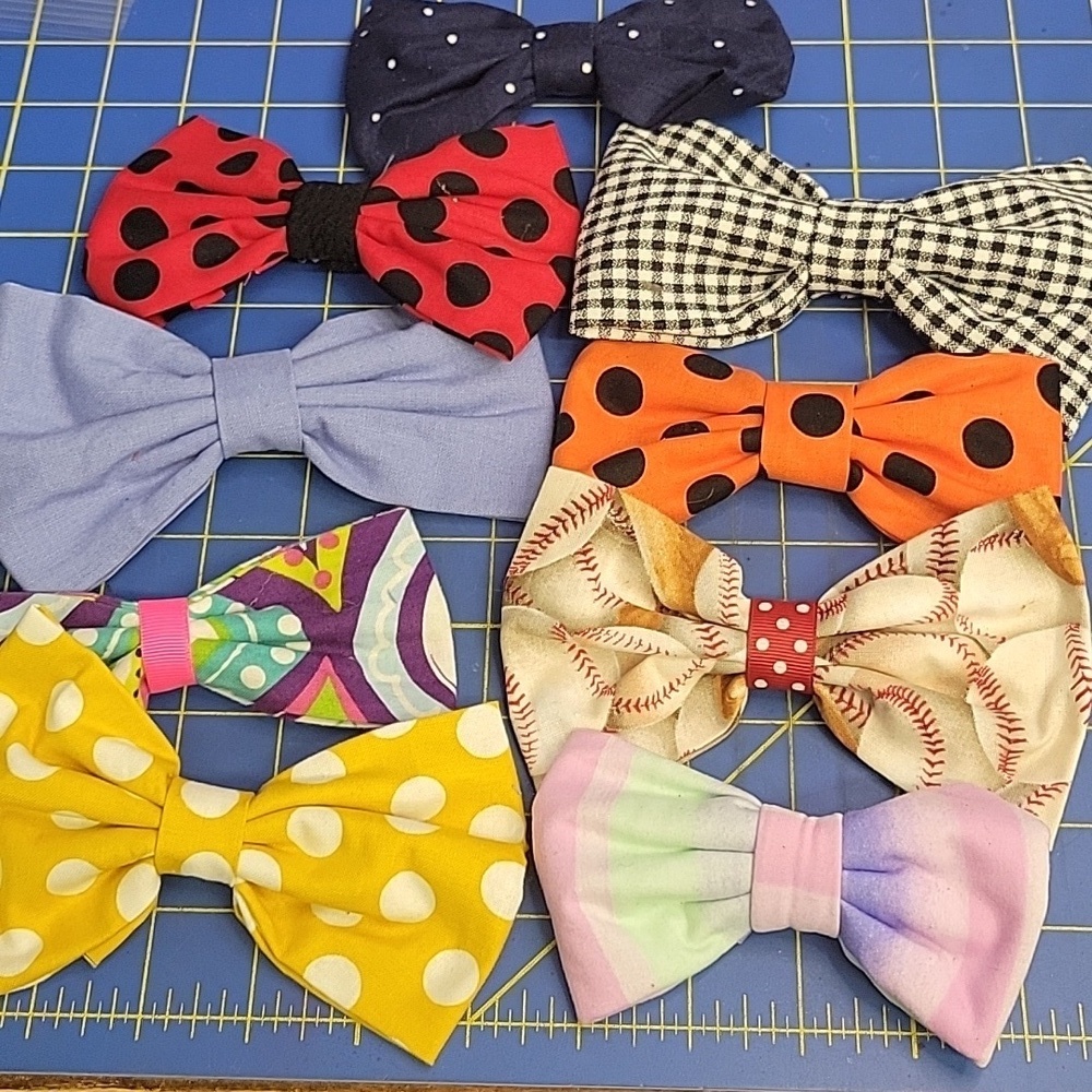 Bundle of 9 Fabric Hair Bows